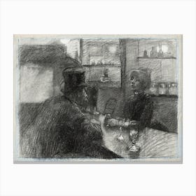 Bar Of The Café Of The Rue De Rome, Henri de Toulouse-Lautrec Canvas Print