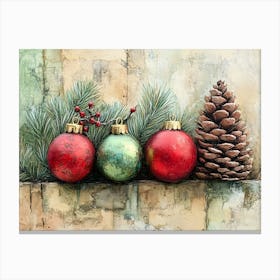 Intage Christmas Mixed Media 10 Canvas Print