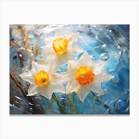 Daffodils In Water 2 Canvas Print