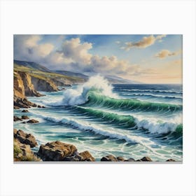 The Roar of the Mighty Ocean California Coast Canvas Print