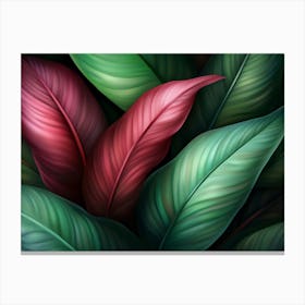 Red And Green Leaves 0003 Tropical 0004 Bp6586 Deep Green Tones No Red Exotic Tropical Leaves Creativ 6b13ba6b 82e2 4a34 Canvas Print