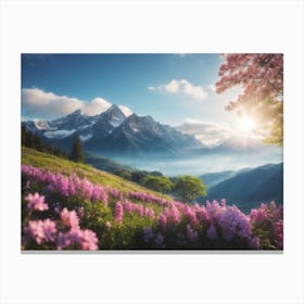 Mountain Meadow at Dawn Canvas Print