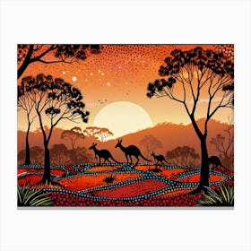 Default Australian Aboriginal Dot Painting Style Art Landscape 1 (2) Canvas Print