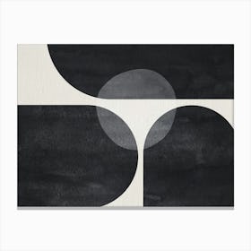 Black and white Mid-century Modern Geometric Shapes Artwork Canvas Print