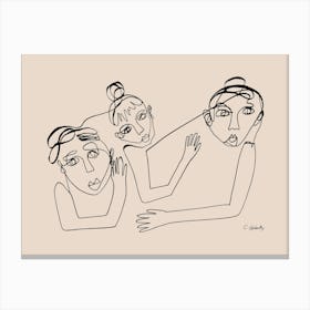 People, Beige Canvas Print