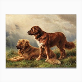 Watchful Dogs, Johannes Christian Deiker Canvas Print