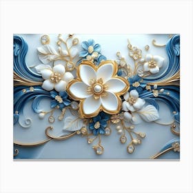 3d Floral Wallpaper Canvas Print