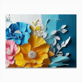 Cozy Modern Scene With A Spectacular Hyper Realistic Abstract Of Spring Flowers 1 Canvas Print