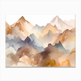 Watercolor mountains 1 Canvas Print