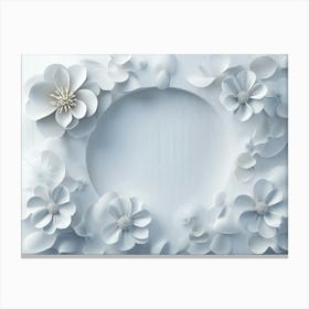 White Paper Flower Frame Canvas Print