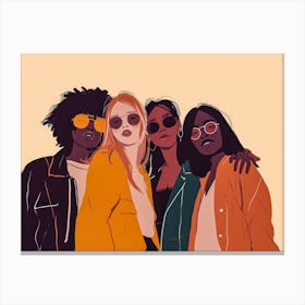 Group Of Women In Sunglasses Canvas Print