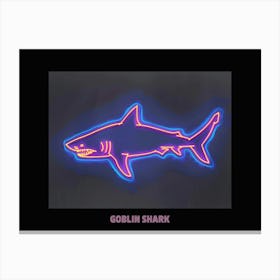 Neon Pink Goblin Shark Poster 1 Canvas Print