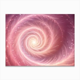 Abstract Image Of A Swirling, Glowing Spiral In Shades Of Pink And White, Resembling A Galaxy Or A Nebula Canvas Print