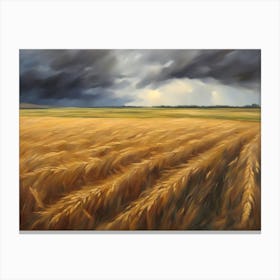 Stormy Wheat Field Abstract 1 Canvas Print