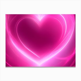 A Glowing Pink Heart Vibrant Horizontal Composition 28 Canvas Print