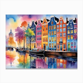 Amsterdam By The Canal 1 Canvas Print