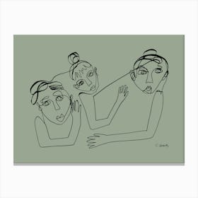 People, Green Canvas Print