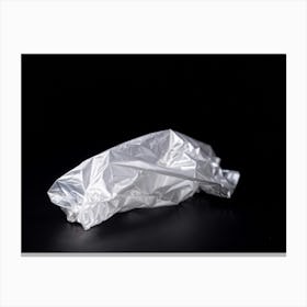 Plastic Bag On Black Background Canvas Print