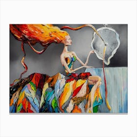 Everything passes Art Woman Painting Canvas Print