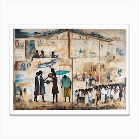 African Village wall art Canvas Print