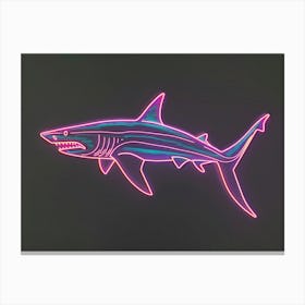 Neon Pastel Pink Blue Shark 7 Canvas Print