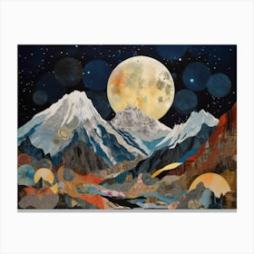 Moon and Mountain Peaks Canvas Print
