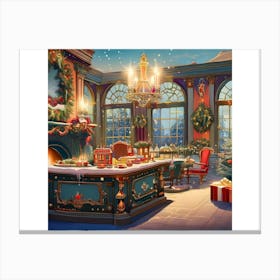 Christmas In The Kitchen Canvas Print