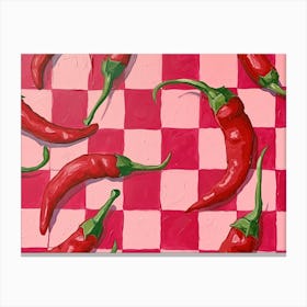 Chillis Pink Checkerboard 2 Canvas Print