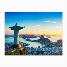 Cristo Redentor Statue Towering Over Rio De Janeiro Located On Corcovado Mountain Overlooking A Sc 2 1 Canvas Print