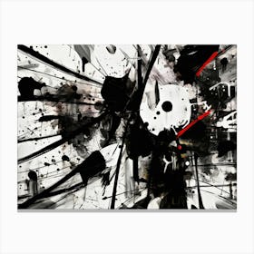 Resistance Abstract Black And White 7 Canvas Print