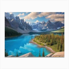 Lake In The Mountains 3 Canvas Print