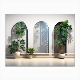 Three Potted Plants Canvas Print