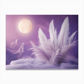 White Feathers In The Sky Canvas Print