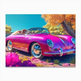 Pink Porsche 356 Canvas Print