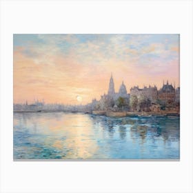 Sunset On The Seine 1 Canvas Print