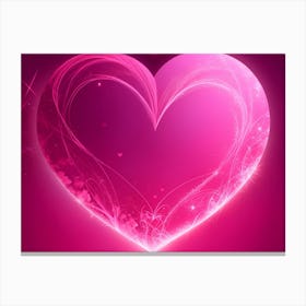 A Glowing Pink Heart Vibrant Horizontal Composition 73 Canvas Print