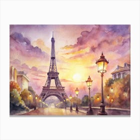 Paris At Sunset Canvas Print