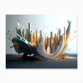 3d Artwork Skyline Canvas Print