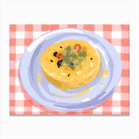 A Plate Of Polenta, Top View Food Illustration, Landscape 4 Canvas Print