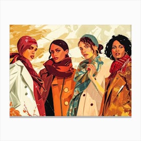 Women In Autumn Canvas Print