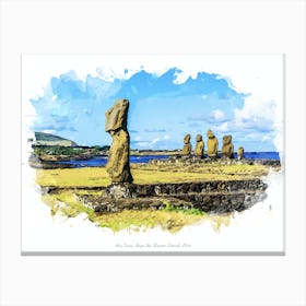 Ahu Tahai, Rapa Nui (Easter Island), Chile Canvas Print