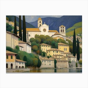 Church On Lake Como Canvas Print