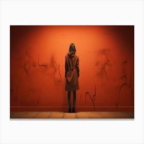 Girl In The Red Coat Canvas Print