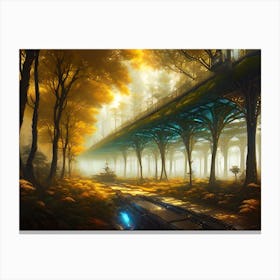 Bridge In The Forest Canvas Print