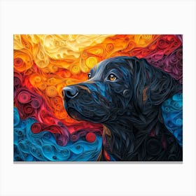 Labrador Retriever Paper Quilling Dog Portrait 1 Canvas Print