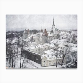 A Winters Day In Tallinn  Canvas Print