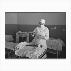 Sterile Nurse Lays Out Instruments For Operation At The Cairns General Hospital At The Fsa (Farm Security Canvas Print