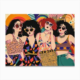 Group Of Women In Colorful Outfits Canvas Print