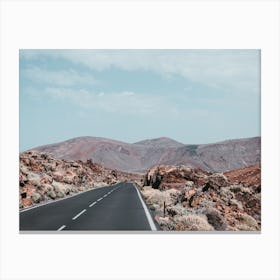 Road In The Desert, Teide National Park, Canary Islands Canvas Print