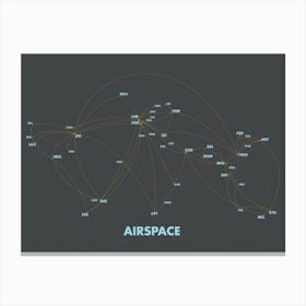 Map Airspace Dark Canvas Print